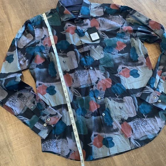 NWT!! BUGATCHI Abatract Print “Caviar” Shaped Fit Shirt - sz XL. $199 - Picture 7 of 10